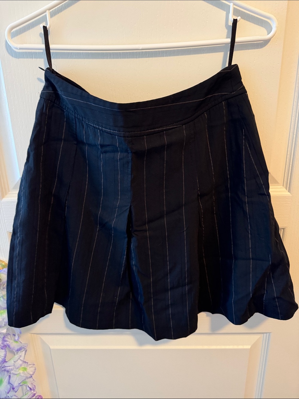 Banana Republic Navy Pinstripe A-Line Skirt